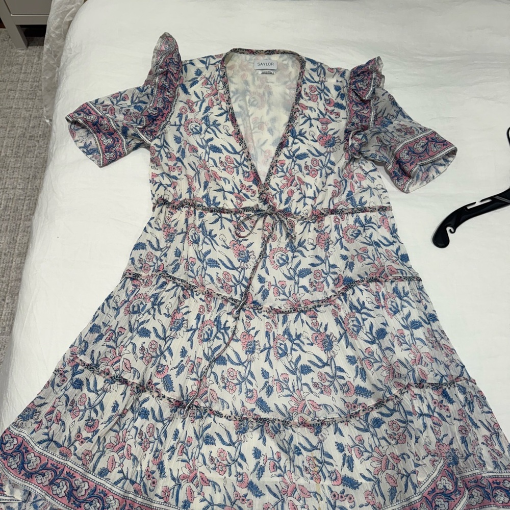 SAYLOR Blue and Pink Floral Mini Dress